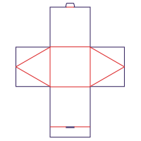 Caja triangular horizontal - rozkrój
