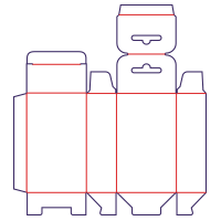 Caja de una solapa con colgador - rozkrój