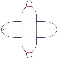 Caja para bombones - rozkrój