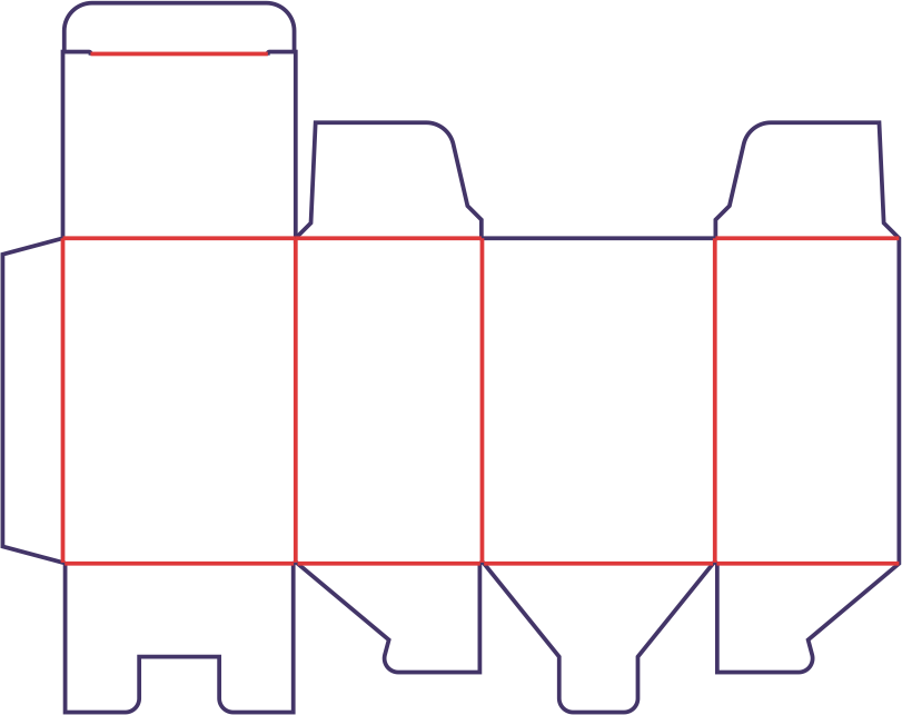 Caja parte superior 1 solapa, fondo con cierre - rozkrój