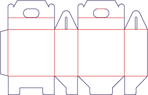 Caja decorativa con asa - rozkrój