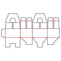 Caja con asa - rozkrój