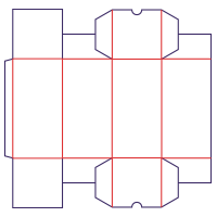 Caja con solapas pegadas - rozkrój