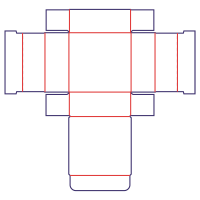 Pudełko fasonowe bez zamków - rozkrój
