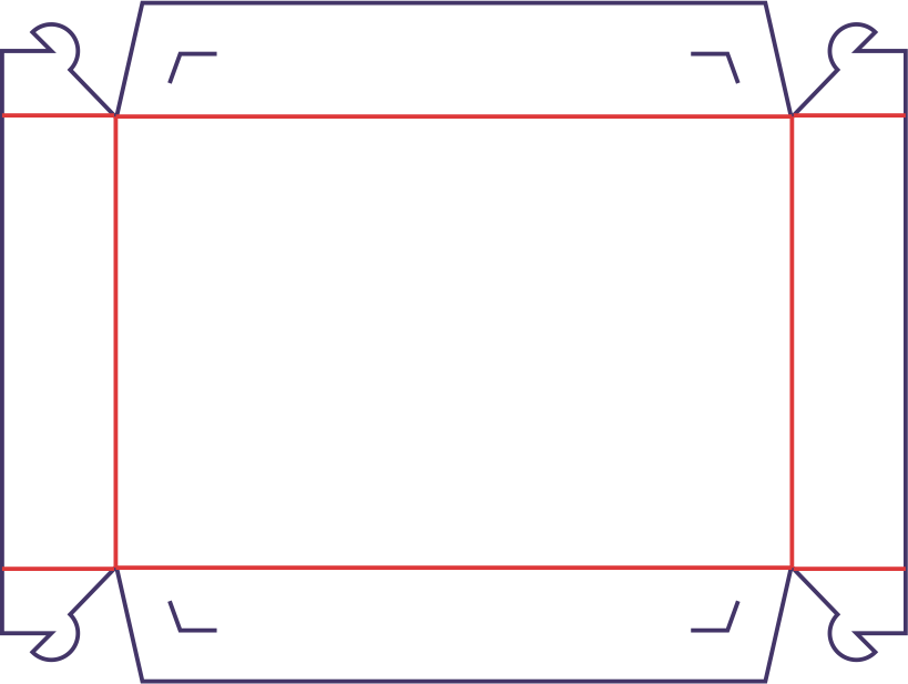 Caja bandeja - rozkrój